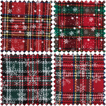 Load image into Gallery viewer, Fabric: Fat Quarters: Printed Christmas Tartan: Bundle of 4
