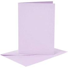 Load image into Gallery viewer, Lilac Cards and Envelopes, 6 Set/1  Pack, Card Size 10,5x15 cm, Envelope Size 11,5x16,5 cm
