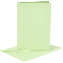 Load image into Gallery viewer, Light Green Cards and Envelopes, 6 Set/1  Pack, Card Size 10,5x15 cm, Envelope Size 11,5x16,5 cm
